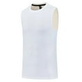 thumbnail image 4 of FRSASU Mens Casual Tank Tops Sleeveless Muscle Shirt Gym Athletic Lounge Casual Breathable Crew Neck Loose Fit Tee White, 4 of 9
