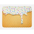 thumbnail image 1 of Food Bath Mat, Cartoon like Image of and Melting Ice Cream Cones Colored Sprinkles Artistic Print, Non-Slip Plush Mat Bathroom Kitchen Laundry Room Decor, 29.5 X 17.5 Inches, Multicolor, Ambesonne, 1 of 2
