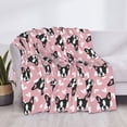 thumbnail image 3 of Honeii French Bulldog print throw blanket, crafted from cozy cotton flannel, offers versatile home decor as a bedding suitable for all seasons.-, 3 of 6