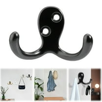 Coat Hooks Wall Hooks for Hanging, Heavy Duty Double Prong Metal Hook Wall Mounted for Living Room, Bathroom, Kitchen, Bedroom for Coat, Bag, Scarf, Towel, Hat, Key, Cup