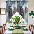 thumbnail image 4 of Swag Curtains Valances for Windows, Funny Elephants Bubbles Short Kitchen Window Curtains Over Sink, Gray Blue Cafe Curtains Panel Set Of 2,Rod Pocket, 45 Inches Length, 4 of 8