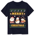 thumbnail image 3 of CONFREE Christmas Girls Short Sleeve Tshirts Crew Neck Santa Claus Graphic Casual Xmas T-Shirt for Kids, 3 of 3