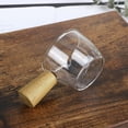 thumbnail image 6 of Clear Glass Pot Milk Pan with Wooden Handle Borosilicate Glass Nonstick Saucepan Glass Measuring Cups Frothing Pitcher for Kitchen Restaurant (Clear 50ml), 6 of 12