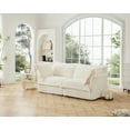 thumbnail image 4 of Modern Cream Corduroy Loveseat Sofa, Comfortable Cushion with Removable Cover for Living Room/Apt,White, 4 of 6