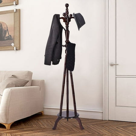 Tree Coat Hat Rack Stand - Costway 73'' Free Standing Solid Wood Coat Hat Purse Hanger Tree Stand Rack Furniture
