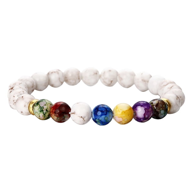 Pulsera colorida con cuentas de colores y cuentas de piedra natural para mujer y hombre.