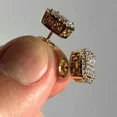 thumbnail image 2 of 2Ct Round Cut VVS1 Moissanite Men's Cluster Stud Earrings 14k Yellow Gold Plated, 2 of 2