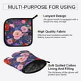 thumbnail image 3 of Yayeee Oven Mitts and Pot Holder Set of 4 Heat Resistant Kitchen Gloves Baking Hot Pad, Beautiful Floral Pattern, 3 of 5