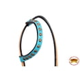 thumbnail image 5 of hilason western leather horse one ear headstall breast collar turquoise crocodil, 5 of 7
