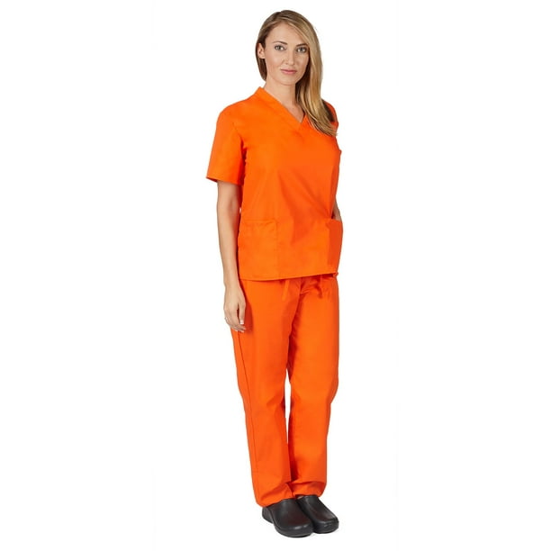 M&M Scrubs M&M SCRUBS Unisex Solid Scrub Set, Women Medical Uniforms
