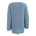 thumbnail image 4 of Robe Chandail à Manches Chauve-Souris Longues pour Femmes, Épaules Dénudées, Tricotée Côtelée avec Ceinture, Mini Robes Moulantes, Chandails pour Femmes Automne 2023 Bleu m, 4 of 5