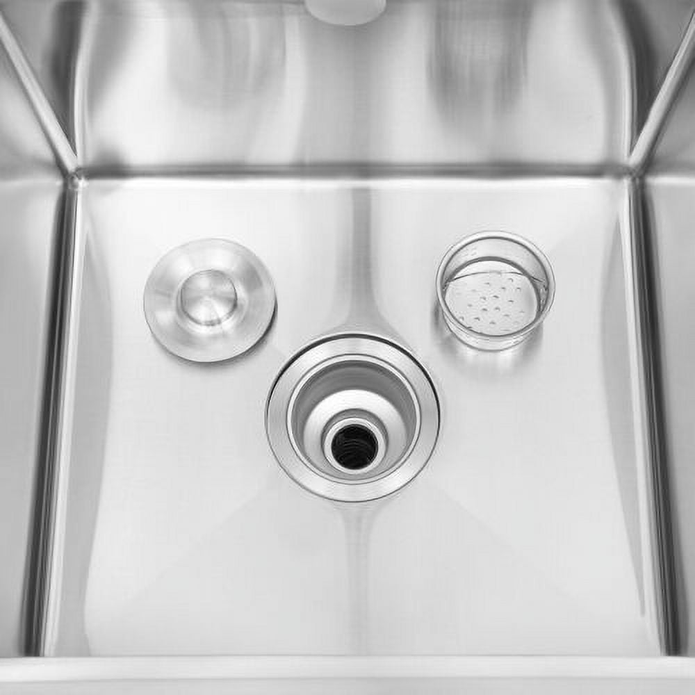 Stainless Steel Commercial Sink Kitchen Utility Sink Single Bowl w/Prep Table