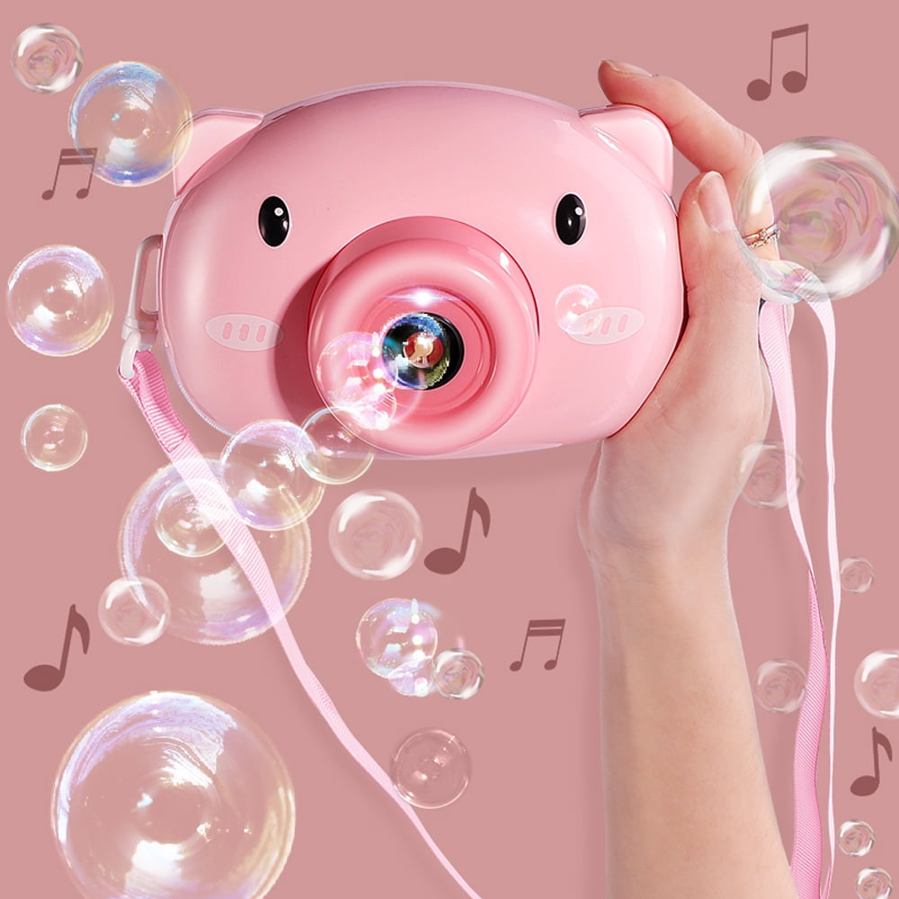 Bubble Machine for Kids Pig Camera Shape Automatic Bubbling Toy for