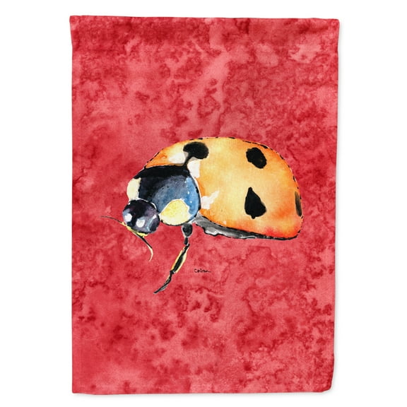 Carolines Treasures 8869-FLAG-PARENT Lady Bug on Red Flag  multicolor
