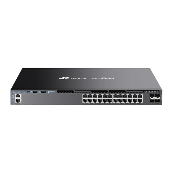 TP-Link Omada SG6428X V1 - Switch - L3 - Managed - 24 x 10/100/1000 + 4 x 10Gb Ethernet SFP+ (uplink / stacking) - front