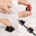 thumbnail image 4 of BR-Vie 100 Piezas Mini Clips de Cable para Exteriores con Cinta Adhesiva Clips de Cable Autoadhesivos Clips de Luz de Decoración Clip de Soporte de Cable para Navidad y Luz de Hadas (Negro) esquí esquí Gafas de esquí, 4 of 5