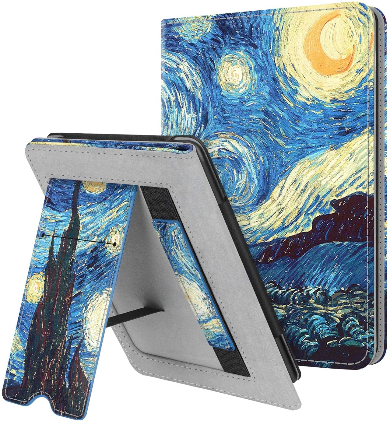 - Premium PU Leather Protective Sleeve Cover with Card Slot and Hand Strap Shades of Blue 10th Generation, 2019 / Kindle 8th Generation, 2016 Fintie Stand Case for All-New Kindle 