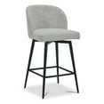 thumbnail image 2 of CHITA 27" Swivel Upholstered Counter Bar Stools set of 3 with Back & Metal Legs, Fabric in Cloud, 2 of 11