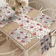 thumbnail image 2 of Ambesonne Watercolor Table Runner & Placemats, Poinsettia Rowan, Placemat 4 pcs + Runner 14"x90", Vermilion Green Magenta, 2 of 2