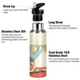 thumbnail image 3 of Yayeee 33oz Double Wall Stainless Steel Water Bottle with Flip Straw, Beige Glasses, 3 of 7