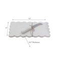 thumbnail image 3 of Maison Concepts White Rectangle Scallop Marble Cheese Board & Spreader, 12 L x 6 W x 0.5 H, Dinnerware,White,Marble,Home Decor,Gift,Mothersday, Christmas, Everyday, 3 of 3