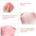 thumbnail image 3 of Pet Bath Massage Brush Soft Bubble Brush for Dogs Silicone Dog Shampoo Shower Brush Pet Bath Brush and Shampoo Dispenser Washing Brush Dog Brushes for Grooming for Short Haired Dogs Cats(Pink), 3 of 5