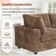 thumbnail image 6 of The Magic Home Modular Sectional Sofa,118.11" Oversized L Shaped Sofa with Ottoman,Plush Deep Seat Cloud Sofa Couch for Living Room,Apartment,Couch Cushion Covers Removable(Brown,3 Seat with Ottoman), 6 of 17