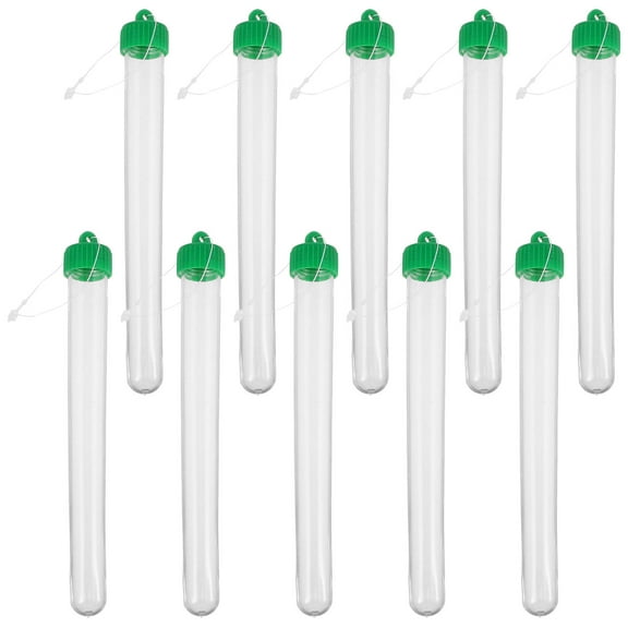 MERRYHAPY Clear Plastic Test Tubes with Leak-Proof Screw Caps, 10 Pack Laboratory Sample Storage Tubes