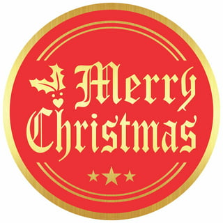 Merry Christmas Gold Foil Envelope Stickers (2 Inches, 500 Pieces)