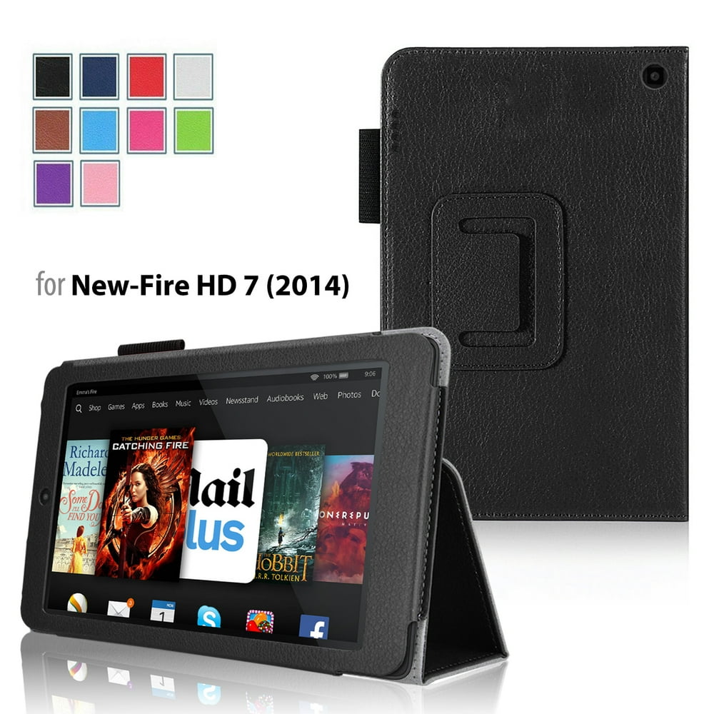 Amazon Kindle Fire HD 6 2014 Case Black Slim Folding Cover Case for