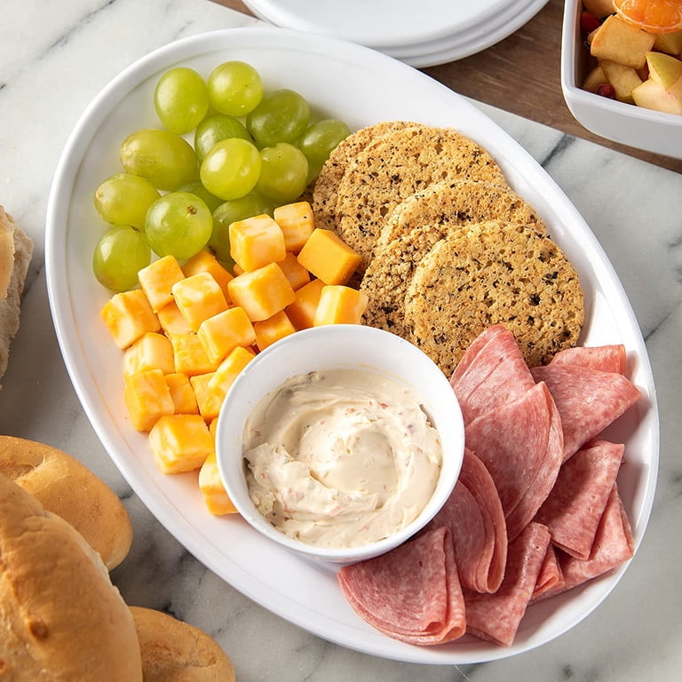 Carlisle White Melamine Oval Catering Platter – 21.1" X 15.1", NSF Certified, BPA-Free (Case Of 6)