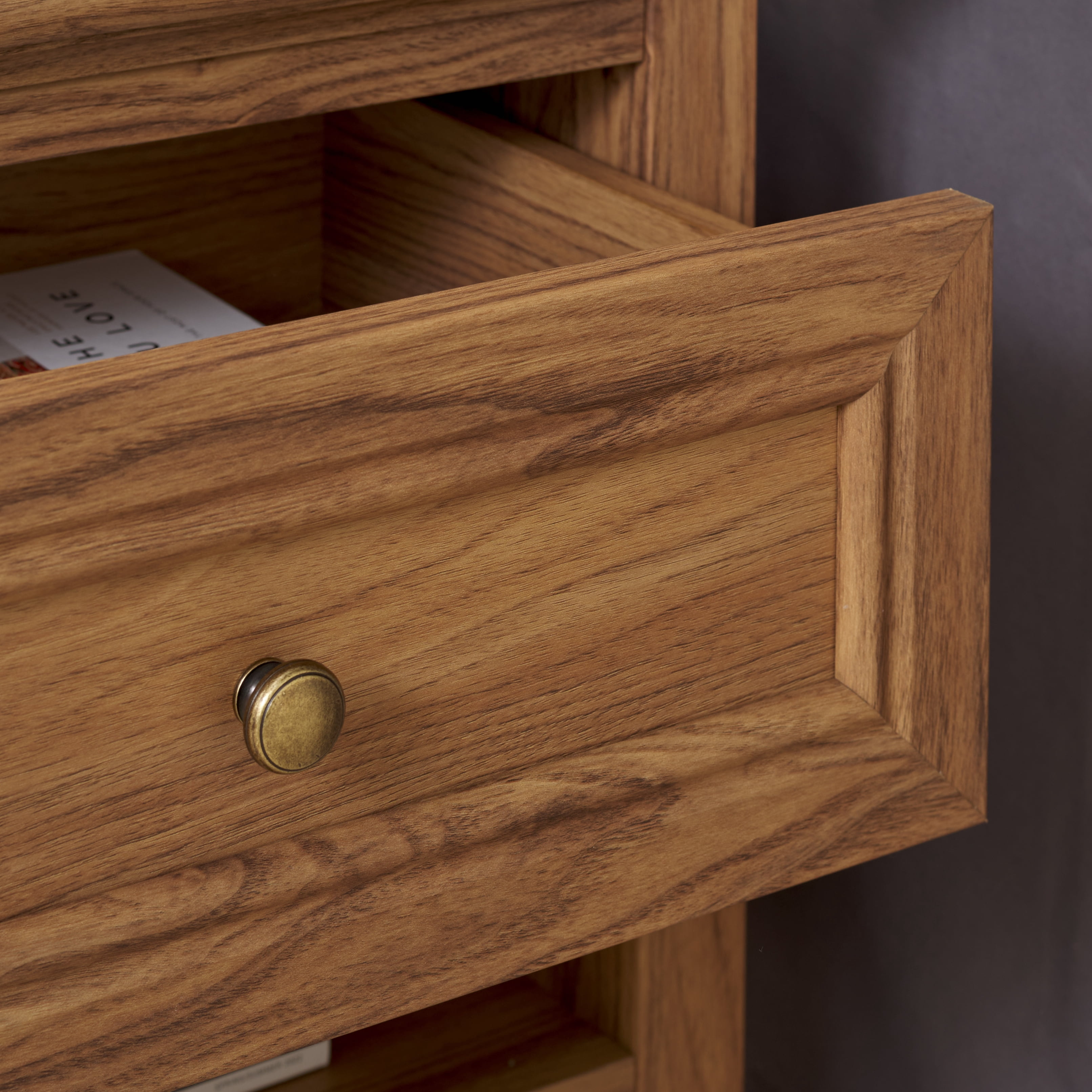 SAFAVIEH Sondra Traditional 2 Drawer Nightstand,Oak/Gold