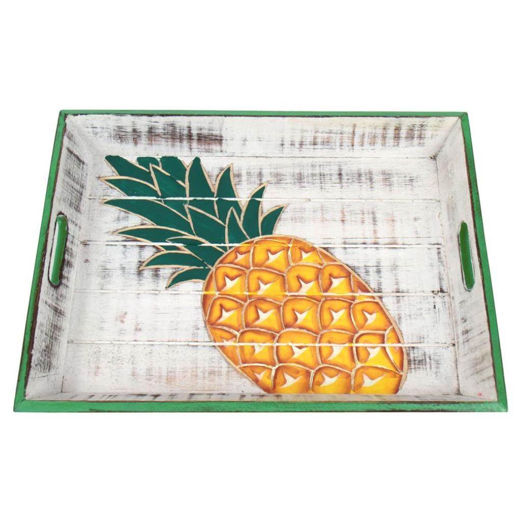 Dennis East 11508 Wood Pineapple Tray Size 15.0"x12.0"x2.0" Kitchen