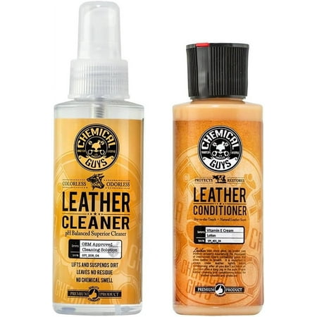 Chemical Guys SPI_109_04 Leather Cleaner and Conditioner Complete Leather Care Kit for Use on Car Interiors, Leather Apparel, Furniture, Shoes, Boots, Bags & More (2 - 4 fl oz Bottles)