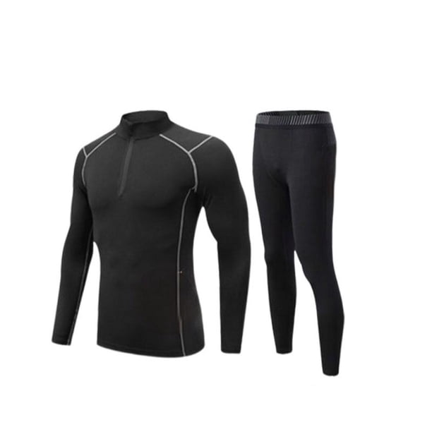 Guardurnaity Ropa deportiva para hombre, traje deportivo para correr, ejercicio, gimnasio, traje deportivo elástico transpirable, chándal con cremallera de Pijama gris negro METRO Guardurnaity AP013099-08B