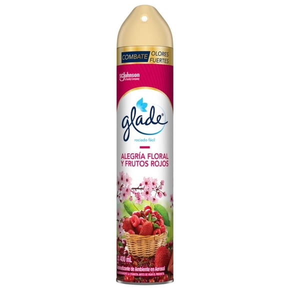 Aromatizante ambiental Glade alegría floral y frutos rojos en aerosol 400 ml