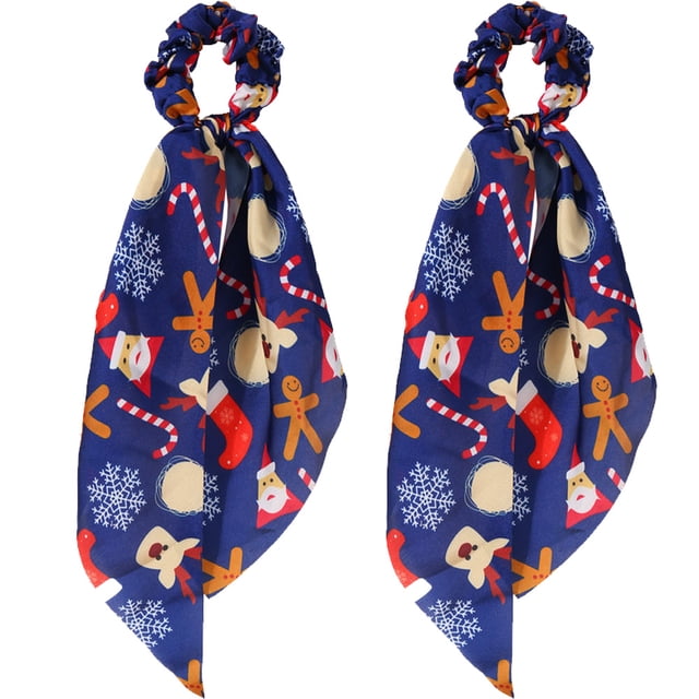 Hair Scarf with Ribbon Bow Hair Accessories Elastic Hair Tie Scarf