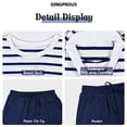 thumbnail image 3 of Gingprous Womens 2 Piece Outfits Striped Lounge Set Cap Sleeve Top and Drawstring Shorts Matching Set Spring Summer, 3 of 10