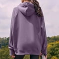 thumbnail image 4 of Comfrt Hoodie, Comdrip Womens Women's Oversized Sweatshirt Casual Long Sleeve Button Neck Pullover Tops Outfits Sweater Cute Hoodies Purple M, 4 of 9