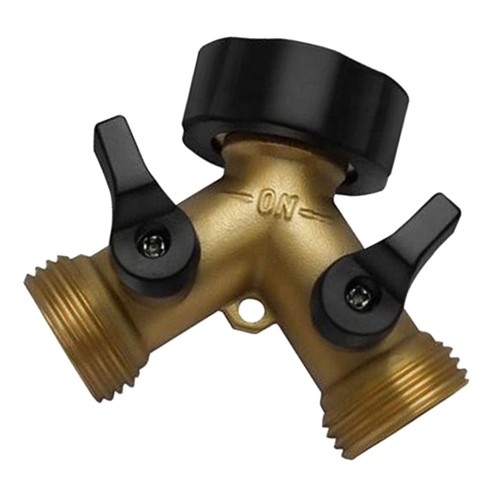 Details about   2 Way Garden Hose Connector Splitter Adapter Brass  with 6 Rubber Hose Washers 