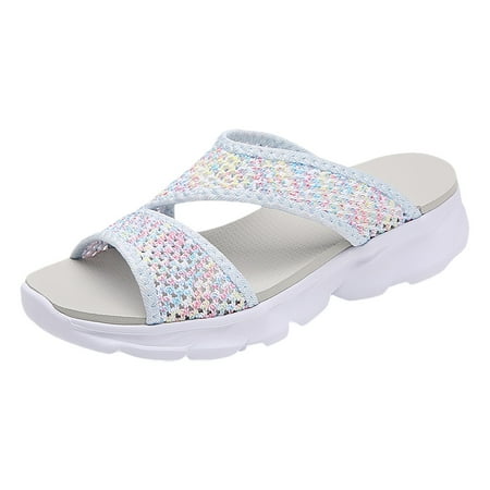 

Ediodpoh Women Summer Mesh Beach on Sport Hollow Casual Open Toe Flat Soft Bottom Breathable Shoes Sandals Slippers Women s Slippers Pink 8
