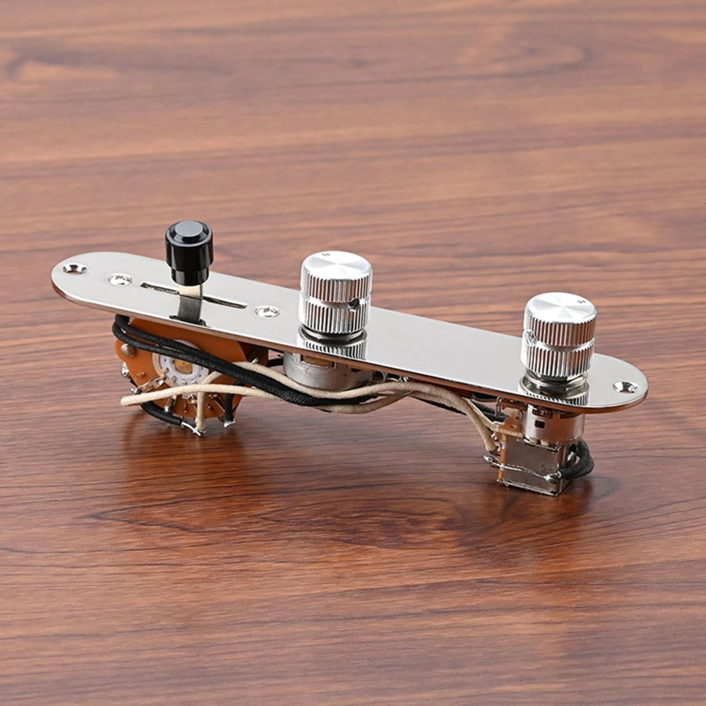 Yihuala Prewired Guitar Control Plate 3 Way Loaded Control Plate with Knob for Electric Guitar Playing Parts