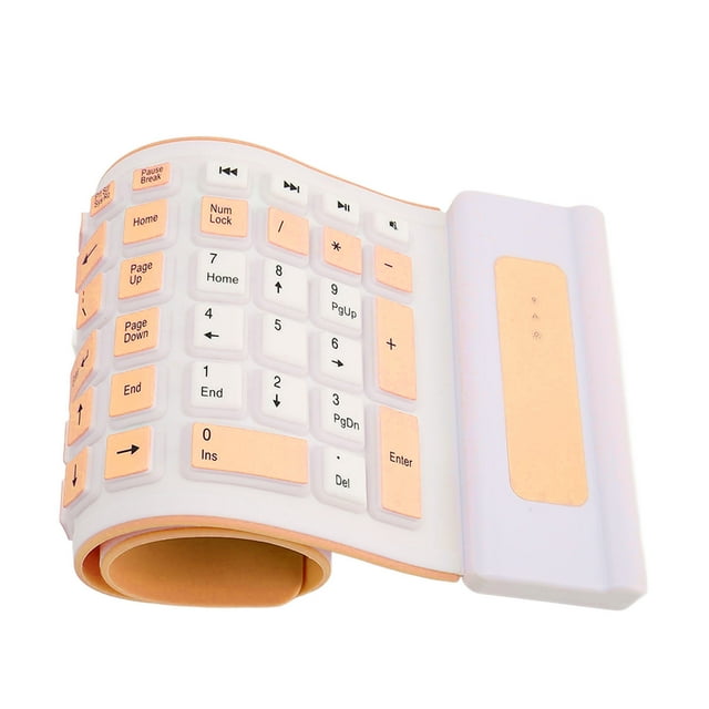 Clavier Sans Fil en Silicone, Clavier en Silicone 107 Touches Clavier Pliable en Silicone Réponse Rapide