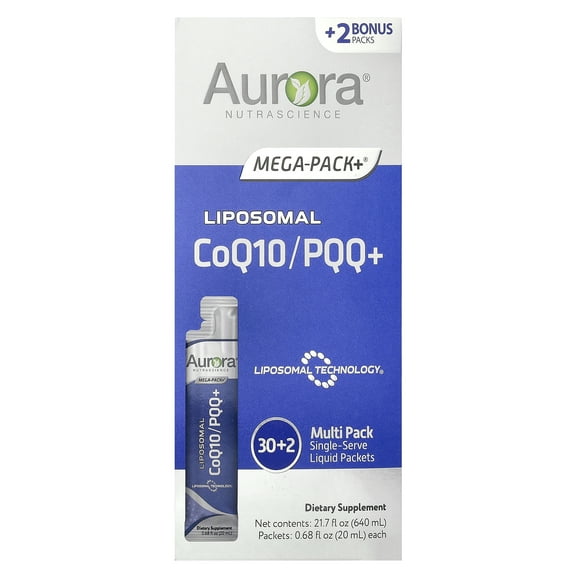 Aurora Nutrascience Liposomal CoQ10/PQQ , 32 Packets, 0.68 fl oz (20 ml) Each