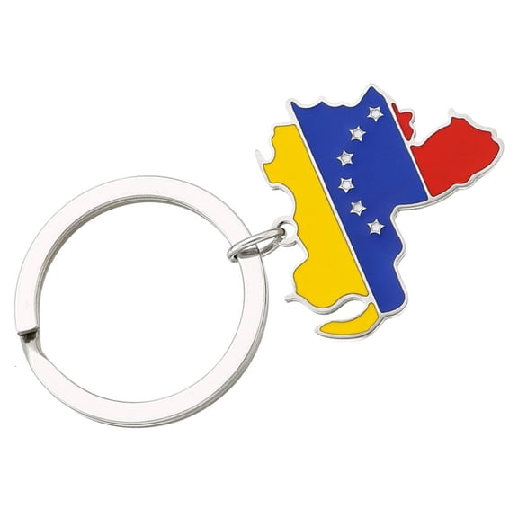 Yammee Venezuela Map Flag Keychain Charm Pendant Keyring Stainless steel Keychain Remembrances Jewelry Gifts for Women Men