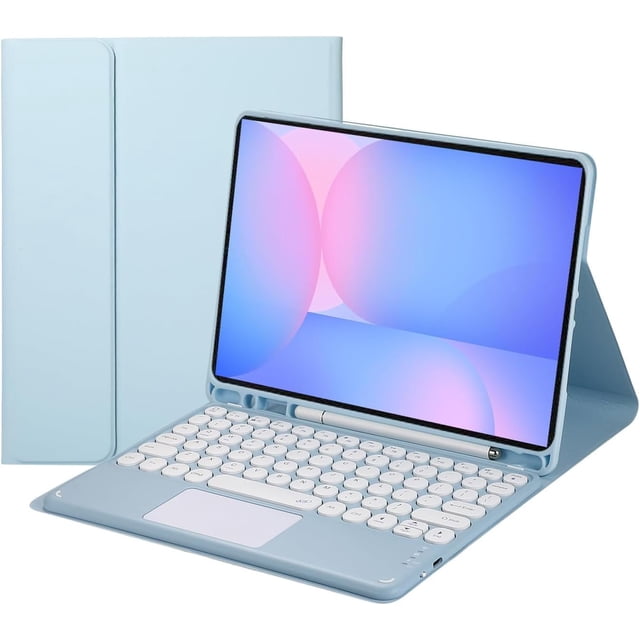 Touch Keyboard Case for Samsung Galaxy Tab S10 FE/ S9 FE 5G 10.9 Inch/Tab S9 11 Inch, with Pencil Holder - Magnetically Detachable Touch Bluetooth Keyboard