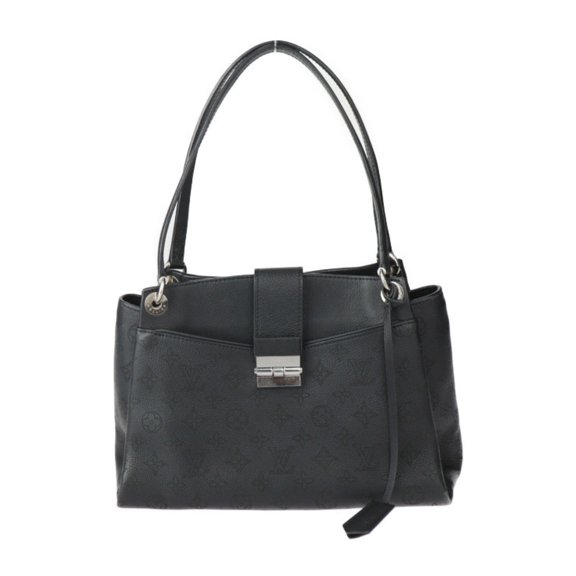 Pre-Owned LOUIS VUITTON Louis Vuitton Sevres Monogram Mahina Handbag M41788 Leather Black...