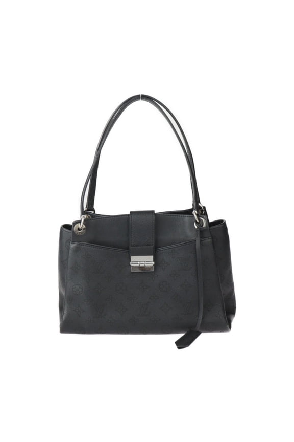 Pre-Owned LOUIS VUITTON Louis Vuitton Sevres Monogram Mahina Handbag M41788 Leather Black...