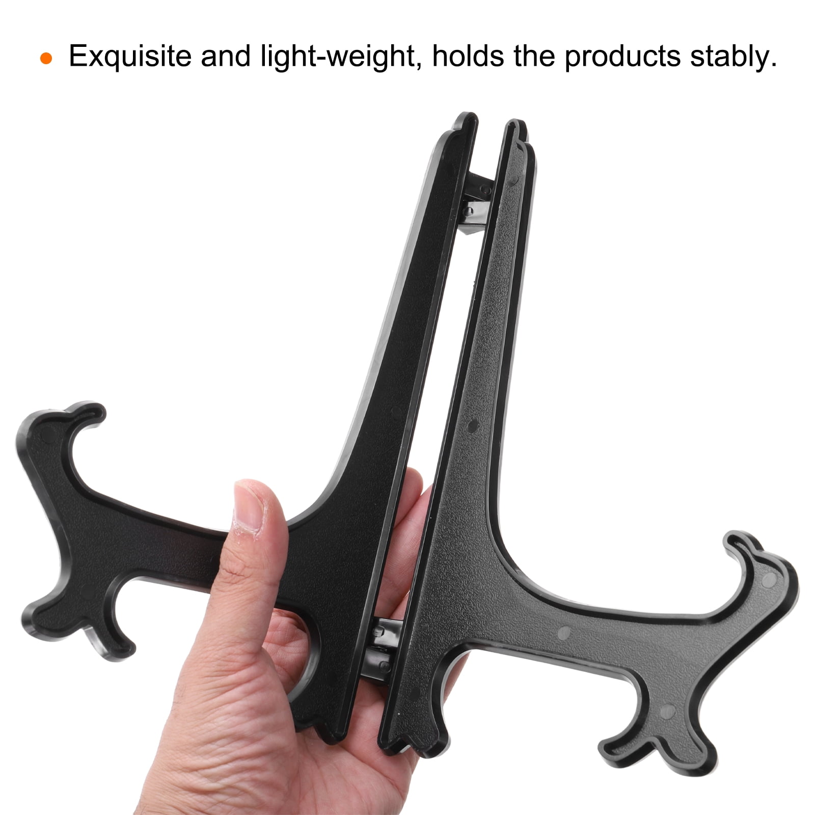 Unique Bargains 5Pcs 10 Inch Black Acrylic Easel Display Stands for Card and Photo Frame