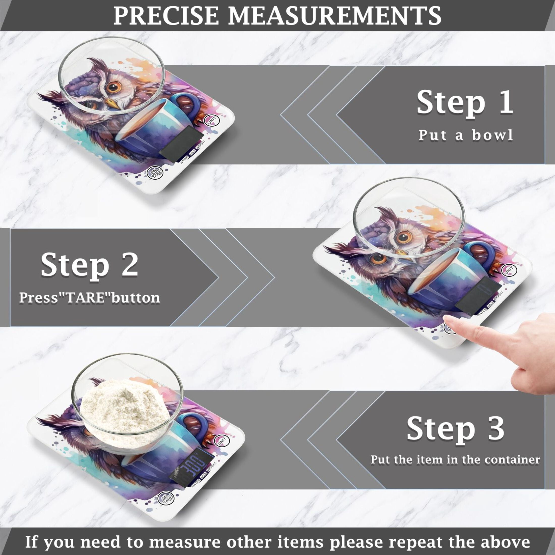 Elflon Cup Coffee Food Scale Digital Kitchen Scale Waterproof Tempered Glass Tare Function 11 lb for Baking Cooking Meal Prep